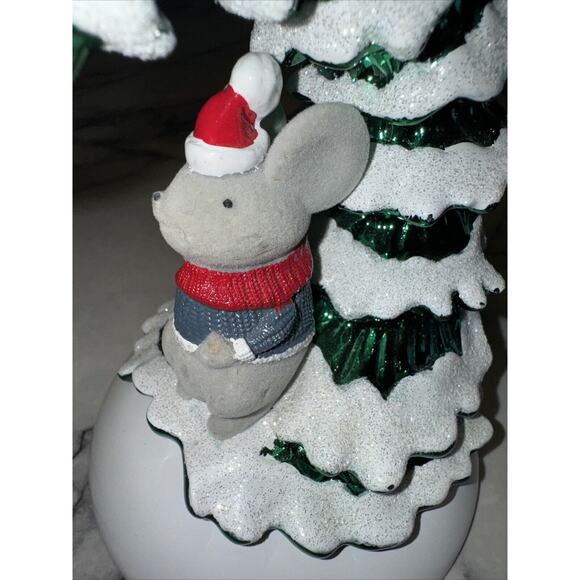 NEW Bath And Body Works Christmas TREE MOUSE Single Wick Candle Pedestal Holder - Picture 7 of 10